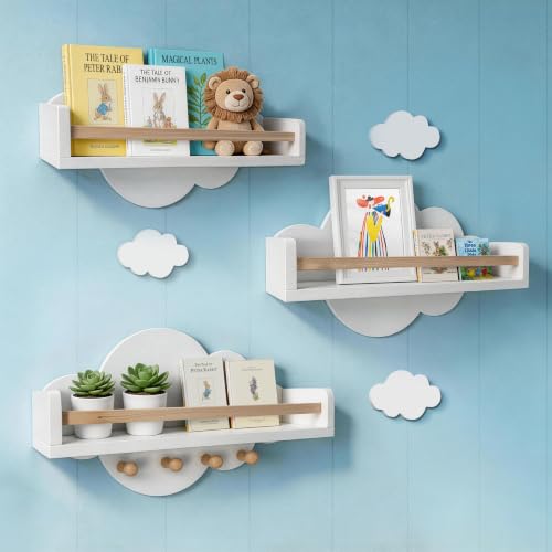 ECOLEGNA Cute Nursery Wall Mounted Display Rack for Kids' Room, Decorative Storage Shelf for Toys, Plants & Home Decor - image 2