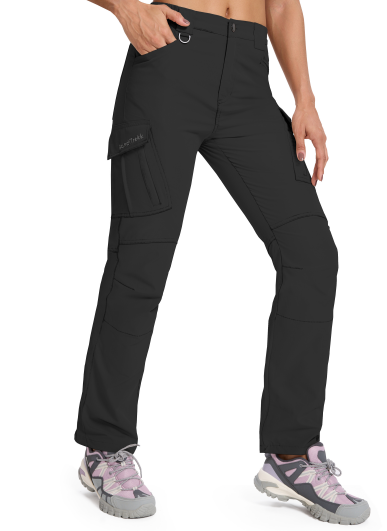 Women's High-Rise Straight-Leg Cargo Pants with Multi Pockets, S-XXL